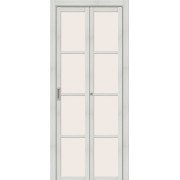Складные дверь эко шпон twiggy Твигги-11.3 остекленная Bianco Veralinga Mr.wood