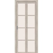Складные дверь эко шпон twiggy Твигги-11.3 остекленная Cappuccino Melinga Mr.wood