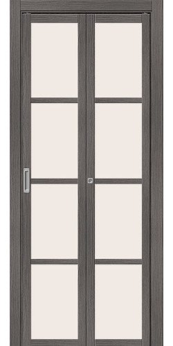 Складные дверь эко шпон twiggy Твигги-11.3 остекленная Grey Melinga Mr.wood