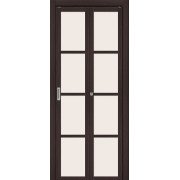 Складные дверь эко шпон twiggy Твигги-11.3 остекленная Wenge Melinga Mr.wood