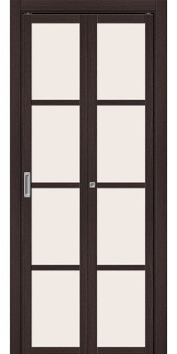 Складные дверь эко шпон twiggy Твигги-11.3 остекленная Wenge Melinga Mr.wood