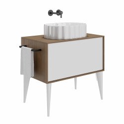 Тумба ATOLLO напольная/подвесная с ящиком 80, белая матовая Kerama Marazzi