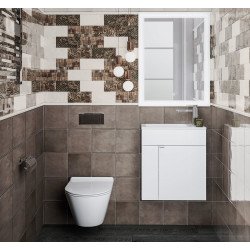 Тумба LATO подвесная с дверцей 50, белая глянцевая Kerama Marazzi