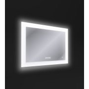 (LU-LED060*80-p-Os) Зеркало: LED 060 pro 80*60, с подсветкой, антизапотевание, часы, Сорт1 Cersanit