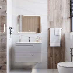 Зеркало LAPARET Atlas 80*60 влагостойкое, подсветка, димер и антизапотевание (подогрев)
