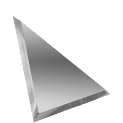 Треугольная зеркальная серебряная плитка с фацетом ТЗС1-15 15х15 ДСТ