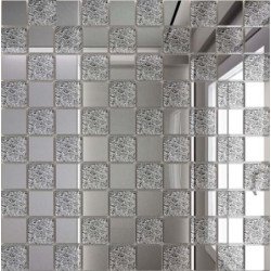Мозаика зеркальная Серебро + Хрусталь С50Х50  25 х 25/300 x 300 мм (10шт) - 0,9 ДСТ