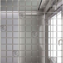 Мозаика зеркальная Серебро + Хрусталь С90Х10  25 х 25/300 x 300 мм (10шт) - 0,9 ДСТ