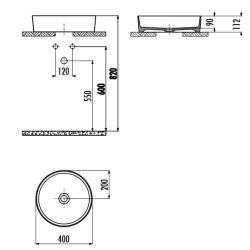 Раковина на столешницу 40 см LOOP цв. белый LP140-00CB00E-0000