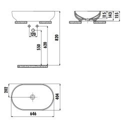 Раковина на столешницу 40*65 см Minimal цв. белый MN165-00CB00E-0000