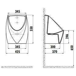 Писсуар сенсорный URINAL цв. белый TP645-00CB00E-0001