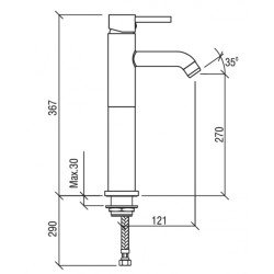 Смеситель для раковины LAPARET MINILIADA высокий N2012902LPT