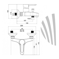 Смеситель для ванны/душа LAPARET LEGNA N3033602LPT