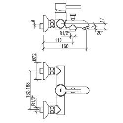 Смеситель для ванны/душа LAPARET MINILIADA N2039602LPT