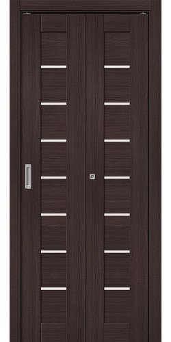 Складные дверь эко шпон bravo Браво-22 остекленная Wenge Melinga Mr.wood
