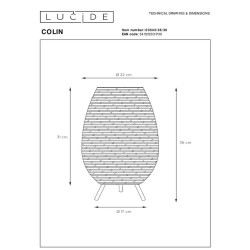 Настольная лампа Lucide Colin 03543/36/30