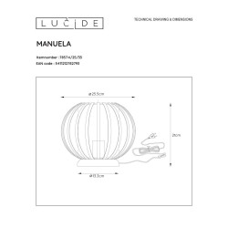 Настольная лампа Lucide Manuela 78574/25/33