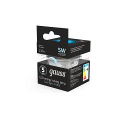 Лампа cветодиодная диммируемая Gauss GU5.3 5W 4100K матовая 101505205-D