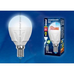 Лампа светодиодная диммируемая Uniel E14 6W 4500K матовая LED-G45-6W/NW/E14/FR/DIM PLP01WH UL-00000692