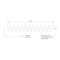 Гирлянда Eurosvet нить 10м IP65 400-101 белый с мерцанием