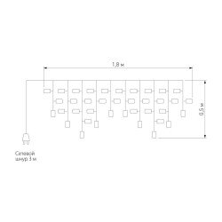 Светодиодная гирлянда Eurosvet Бахрома 230V 100-001 теплый белый
