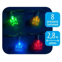 Светодиодная гирлянда Uniel Кубики 220V разноцветный ULD-S0280-020/DTA MULTI IP20 CUBES 07918