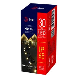 Уличная светодиодная гирлянда ЭРА нить 220V мерцающий теплый белый свет ERAPS-NK3 Б0051886