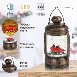 Светодиодная новогодняя фигура ЭРА ENGDS-12 Красный кардинал 1 LED Б0051944