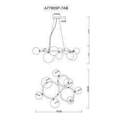 Подвесная люстра Arte Lamp Albus A7780SP-7AB