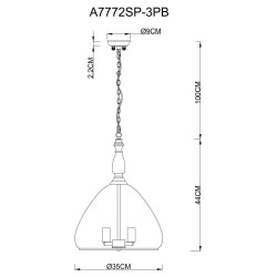 Подвесная люстра Arte Lamp Bell A7772SP-3PB