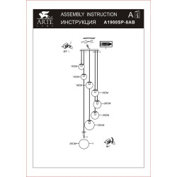Подвесная люстра Arte Lamp Volare A1900SP-8AB