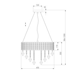 Подвесная люстра Eurosvet Kira 10115/5 хром/прозрачный хрусталь Strotskis