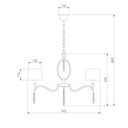 Подвесная люстра Eurosvet Madera 10127/8 хром/прозрачный хрусталь Strotskis Smart