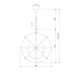 Подвесная люстра Eurosvet Santi 60139/6 золото