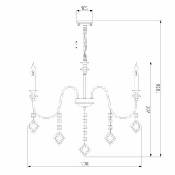 Подвесная люстра Eurosvet Telao 10120/8 золото/тонированный хрусталь Strotskis Smart