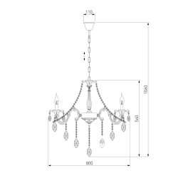 Подвесная люстра Eurosvet Veletta 10108/8 белый/прозрачный хрусталь Strotskis