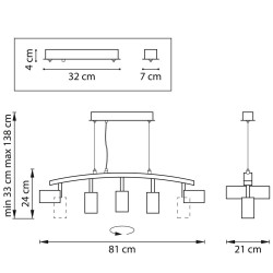 Подвесная люстра Lightstar Rullo (571735+214430-5) LR735305