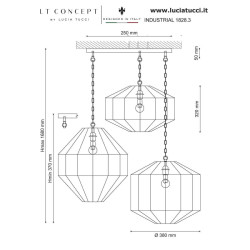 Подвесная люстра Lucia Tucci Industrial 1828.3