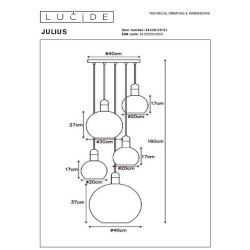 Подвесная люстра Lucide Julius 34438/05/61