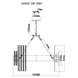 Подвесная люстра Lumien Hall Флоридия LH3054/18P-GDCG