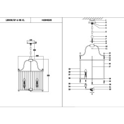 Подвесная люстра Lumien Hall Лариана LH3038/5P-A-NK-CL