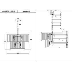 Подвесная люстра Lumien Hall Lariana LH3038/9P-A-CO-CL