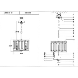 Подвесная люстра Lumien Hall Лациале LH3045/3P-CO