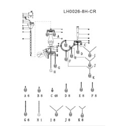 Подвесная люстра Lumien Hall Лавена LH0026/8H-CR