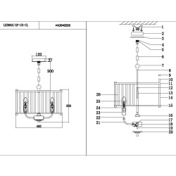 Подвесная люстра Lumien Hall Lenora LH3062/4P-CO-CL