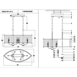 Подвесная люстра Lumien Hall Lenora LH3062/6PO-CO-CL