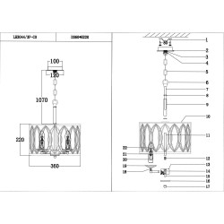 Подвесная люстра Lumien Hall Лукания LH3044/3P-CO