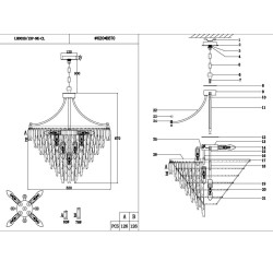 Подвесная люстра Lumien Hall Novello LH0039/13P-NK-CL