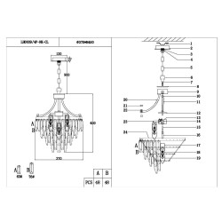 Подвесная люстра Lumien Hall Novello LH0039/4P-NK-CL