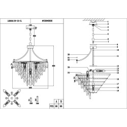 Подвесная люстра Lumien Hall Novello LH0039/9P-CO-CL